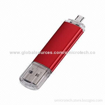Smartphone USB Flash Drives with Aluminum Housing, Supports Plug-and-play Function